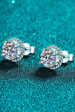 1 Carat Moissanite Rhodium-Plated Round Stud Earrings Earrings