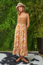 Davi & Dani Multi Smocked Bodice Geo Ruffle Strappy Midi Dress Casual Dresses