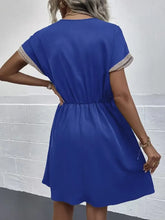 Full Size Tassel V-Neck Short Sleeve Dress Plus Size Woman Casual Dress