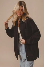 BiBi Button Up Washed Jacket with Pockets Woman Outerwear