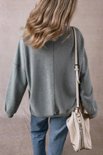 Slit Round Neck Long Sleeve Sweatshirt Woman Sweatshirts