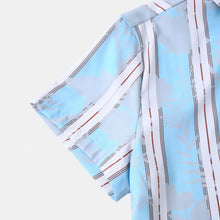 Men's Plus Size Casual Striped Short Sleeve Button-Up Shirt