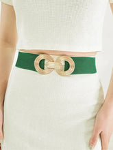 Geometric Buckle Elastic Wide Belt Belts