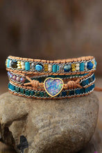 Heart Layered Bracelet Teal One Size Necklaces
