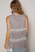 POL Ruffled Open Front Sleeveless Cardigan Woman Outerwear
