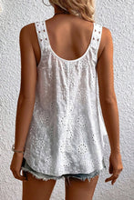 Eyelet Round Neck Wide Strap Tank Tanks & Camis