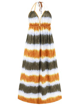 Tie-Dye Halter Neck Dress Woman Maxi Dress