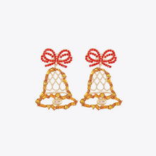 Rhinestone Alloy Christmas Bell Earrings Red One Size Earrings