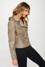 Coalition LA Studded Classic Moto Faux Leather Jacket Woman Outerwear