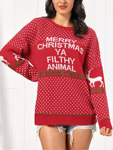 Christmas Element Round Neck Sweater Sweater Pullovers