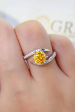 1 Carat Moissanite 925 Sterling Silver Ring Yellow