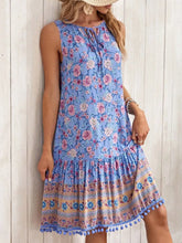 Tie Neck Sleeveless Floral Dress Floral