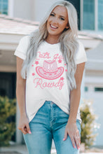 Cowboy Hat Graphic Round Neck Tee White