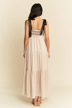 Davi & Dani Multi Contrast Smocked Bodice Straps Maxi Dress Casual Dresses