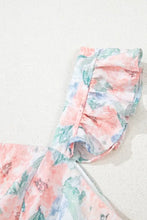 Floral Colorblock Flutter Straps Flowy Dress Casual Dresses