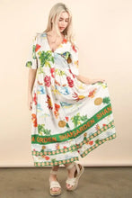 VERY J Button Down Printed Midi Dress Casual Dresses