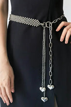 CCB Bead Heart Charm Belt Silver One Size Belts