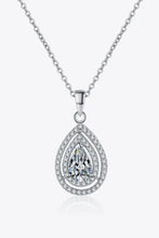 1 Carat Moissanite Teardrop Pendant Necklace Silver One Size Necklaces