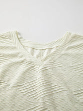 Textured V-Neck Dropped Shoulder T-Shirt