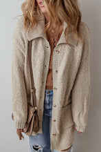 Pocketed Button Up Long Sleeve Cardigan Woman Outerwear