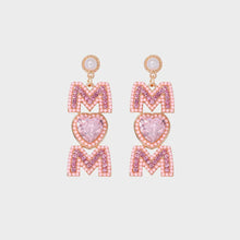 MOM Pearl Rhinestone Alloy Earrings Blush Pink One Size