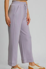 Lavender umgee drawstring elastic waist wide leg pants with high waist fits waist comfort and style
