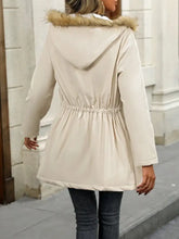 Drawstrig Zip Up Hooded Jacket Woman Outerwear