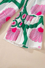 Printed Notched Long Sleeve Maxi Dress Woman Maxi Dress