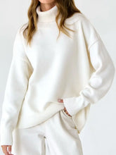 Turtle Neck Dropped Shoulder Sweater Sweater Pullovers