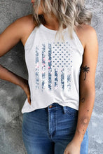 Floral Graphic Grecian Neck Tank White Tanks & Camis
