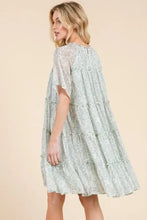 Lime 'N' Chili Ditsy Floral Print Sheer Ruffle Detail Mini Dress Casual Dresses