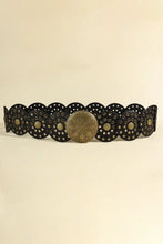 Zinc Alloy PU Disc Belt Black One Size Belts