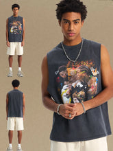 Men's Graphic Round Neck Tank Black