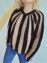 Contrast Stripes Button Down Long Sleeve Cardigan Tan One Size Woman Outerwear
