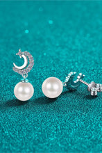 Moissanite Pearl Drop Earrings Earrings