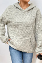 Quilted Long Sleeve Hoodie with Pocket Woman Sweatshirts