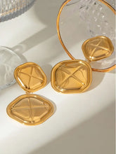 18K Gold-Plated Stainless Steel Square Earrings Earrings