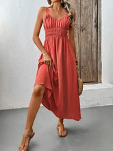 V-Neck Wide Strap Midi Cami Dress Casual Dresses