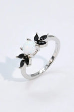 Opal and Zircon Contrast Ring Opal Rings