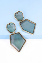Geometrical Shape Zinc Alloy Frame Resin Dangle Earrings Earrings