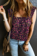 Printed Square Neck Tank Floral Tanks & Camis
