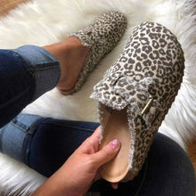Round Toe Flats Loafers Leopard