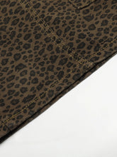 Men's Leopard Print Cargo Denim Shorts