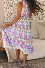 Floral Print Sleeveless Tiered Midi Dress Casual Dresses