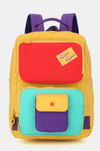 Himawari Contrast Nylon Backpack Bag with Handles Mustard One Size Backpacks