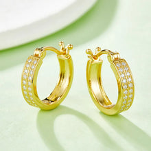 Moissanite 925 Sterling Silver Huggie Earrings Gold One Size