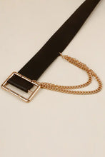 PU Leather Wide Belt with Chain Belts