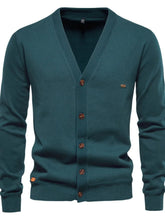 Men's Button Down V-Neck Cardigan Deep Teal