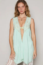 POL Embroidered Pearls Open Front Sleeveless Cardigan Woman Outerwear