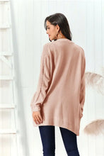 Cable-Knit Open Front Long Sleeve Cardigan Woman Outerwear